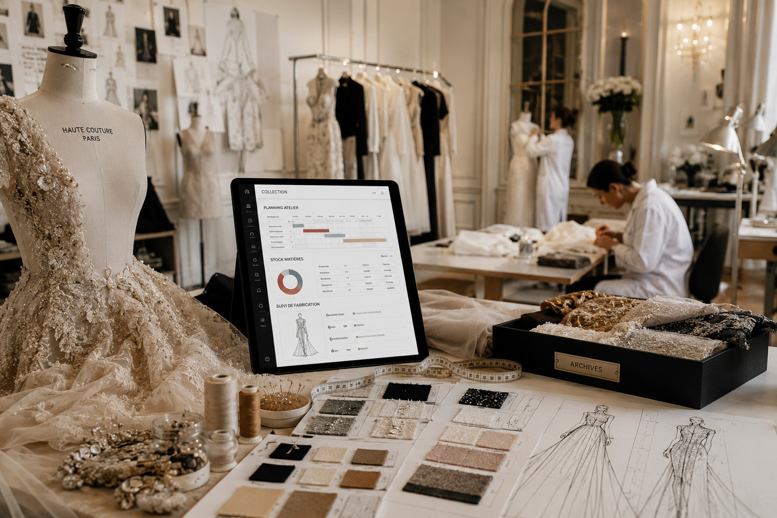 ERP métier sur mesure, planification, costing, traçabilité & intégration PLM